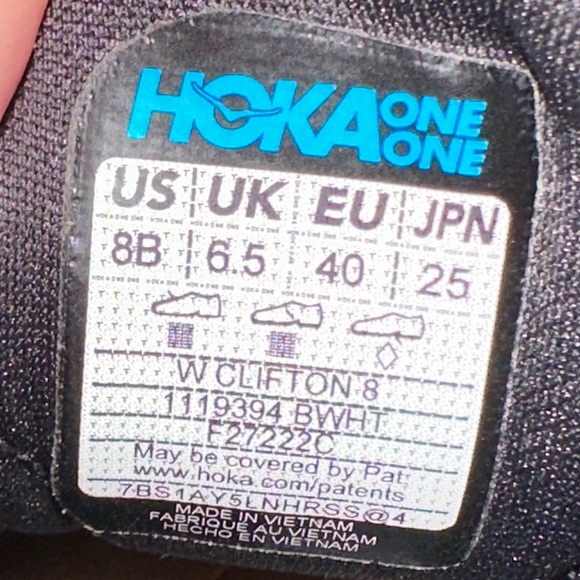 HOKA | Clifton 8 Black and White Sneakers - Picture 5 of 5